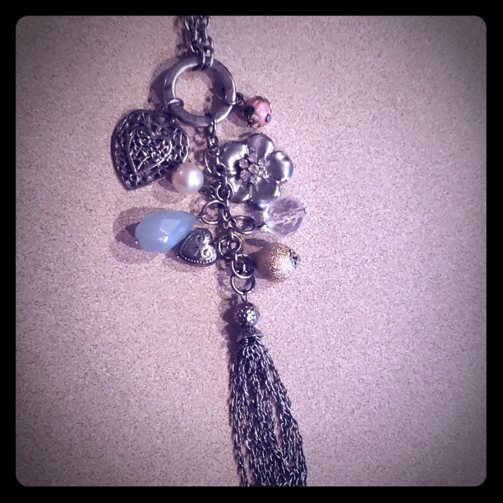 Multi pendant necklace long